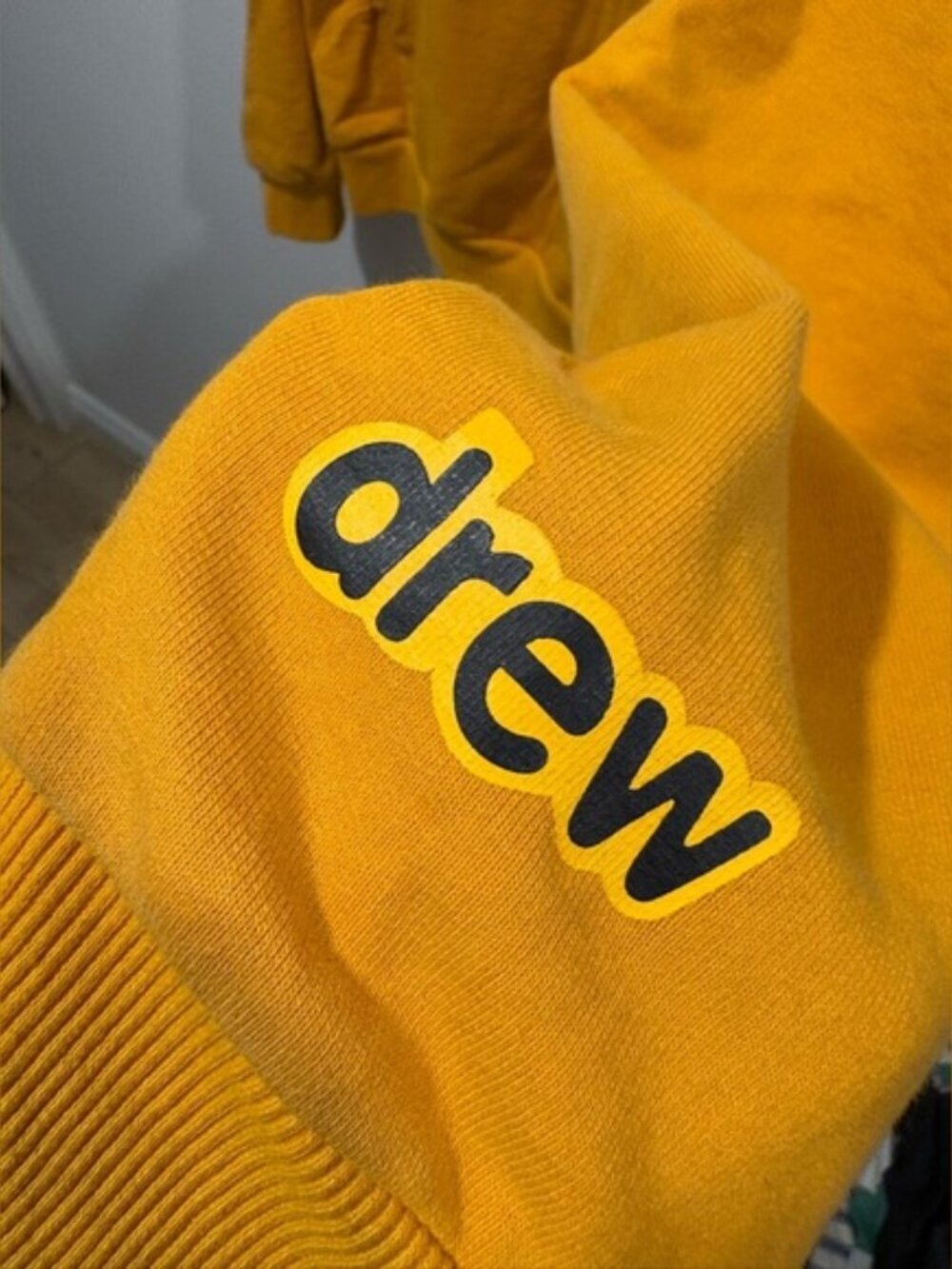 Justin Bieber Streetwear Drew House Mascot Hoodie Yellow Size Large - Picture 2 of 13